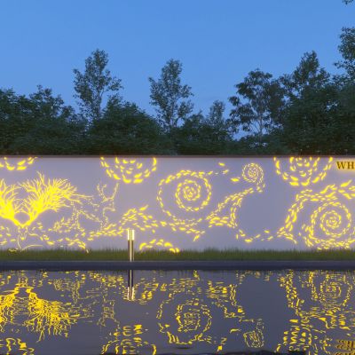 现代造型景墙_镂空景墙_发光景墙3d模型