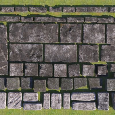 现代石头园路_青石板3D模型