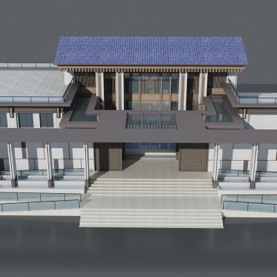 新中式入口大门 售楼处 入口景观 示范区景观