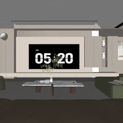  现代客餐厅 无主灯客厅 沙发组合 茶几组合 饰品摆件