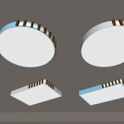 现代吸顶灯 简约客厅灯 时尚卧室灯 文艺范吸顶灯 圆形方形吸顶灯3d模型组合