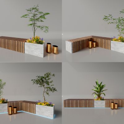 夜景植物组合 景观石  草坪景观 庭院景观小品 户外景观坐凳