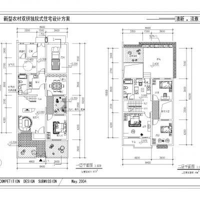双拼式小康住宅建筑施工图