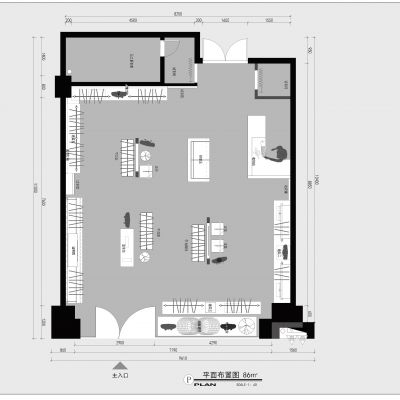 男装威格汤尼服装店施工图CAD