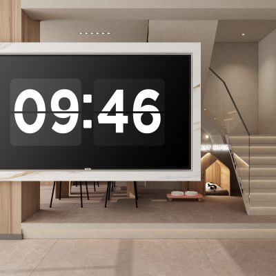 北欧奶油原木风悬挂电视墙猫舍