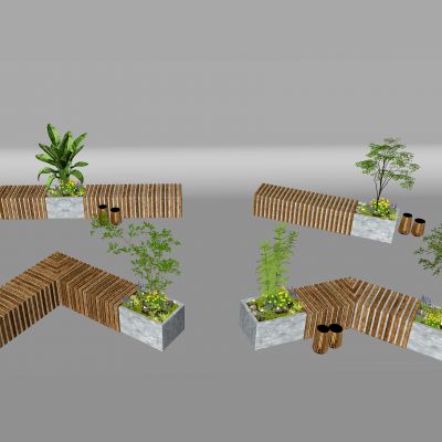 夜景植物组合 景观石  草坪景观 庭院景观小品 户外景观坐凳