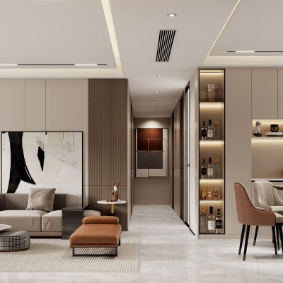 现代客餐厅，轻奢客餐厅，客餐厅