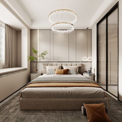 现代卧室，卧室，主人房，主卧