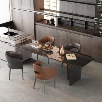 现代水吧台岛台餐桌椅