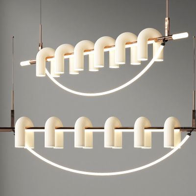 餐厅灯 一字灯 奶油风吊灯