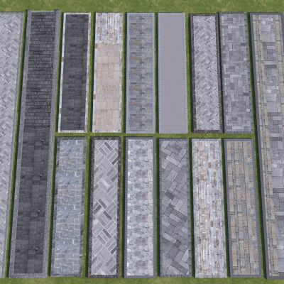 现代景观园路组合3D模型