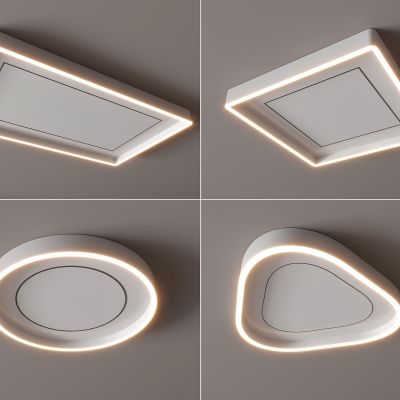 现代吸顶灯 方形吸顶灯 圆形 几何 超薄  卧室 客厅 儿童房 简约吸顶灯
