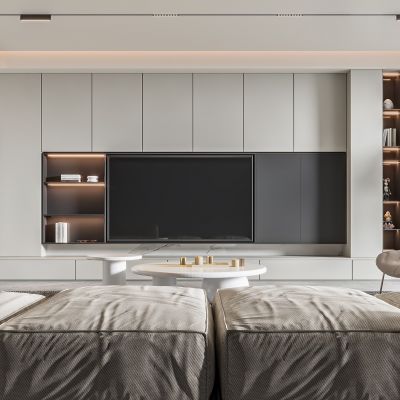 现代客厅 无主灯客厅 沙发组合 茶几组合 饰品摆件