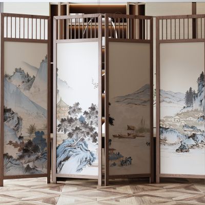 新中式屏风 隔断