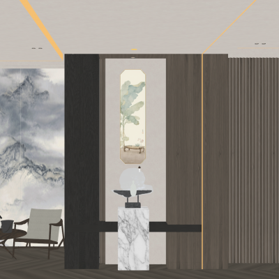 新中式轻奢风玄关隔断