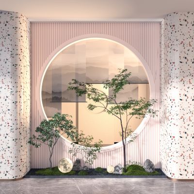 现代绿植干景小品组合