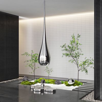 现代水滴雕塑景观装置