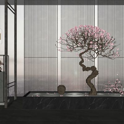 新中式装饰树旱景