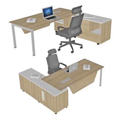 现代办公桌椅，办公桌，办公椅，班台，主管桌，班椅，经理桌，电脑，大班台，转椅，板式班台，板式办公桌，职员桌，职员椅，电脑，摆件，书3D模型