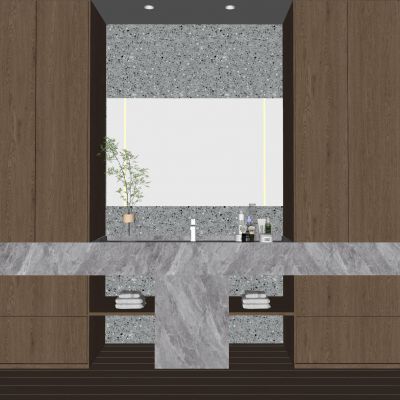 现代卫生间洗手台 