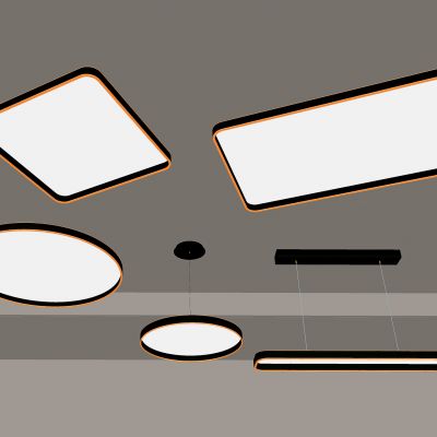 现代简约吸顶灯 客厅灯 卧室灯 方形圆形灯具组合