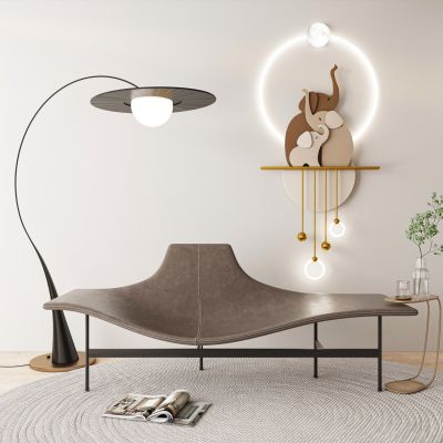 现代奶油风墙饰挂件装饰画挂画组合休闲椅落地灯