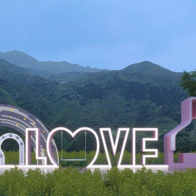 现代网红田野观景台3D模型