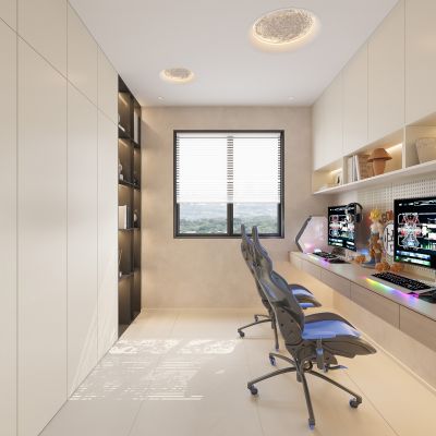 现代奶油风电竞室