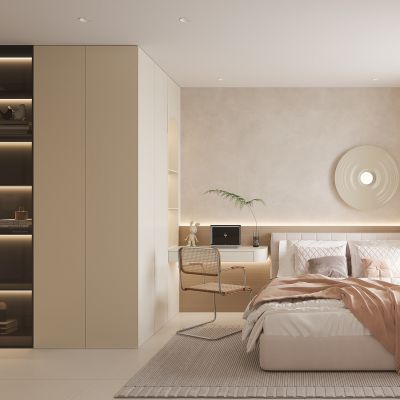 现代奶油风卧室