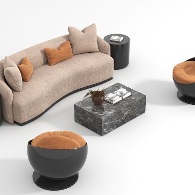 现代休闲沙发茶几组合