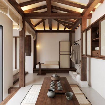 中式民宿客房茶室