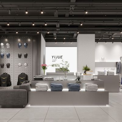 现代极简服装店