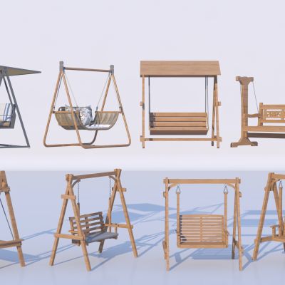 现代秋千组合3D模型