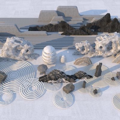 新中式景观石3D模型