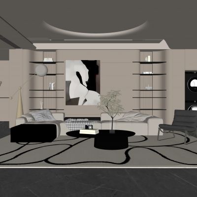 现代客厅 奶油风客厅 无主灯客厅 沙发组合 茶几组合 饰品摆件