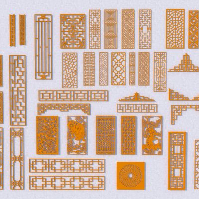 新中式雕花3D模型