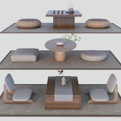 日式榻榻米茶台3d模型