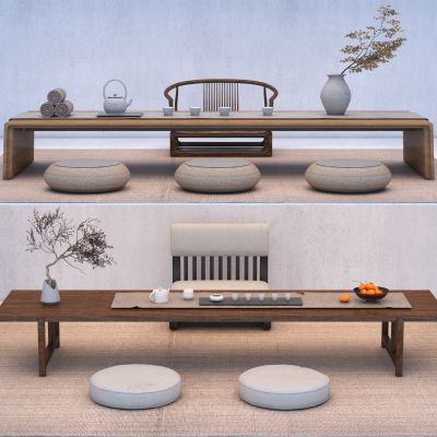 新中式榻榻米茶台3D模型