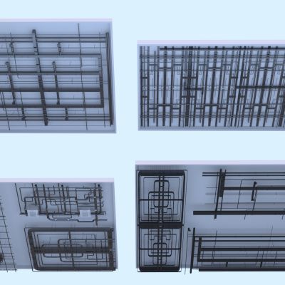 现代工业风格管道吊顶3D模型