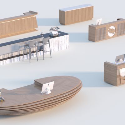 现代前台合集3D模型