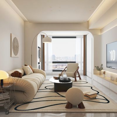 现代奶油风客餐厅