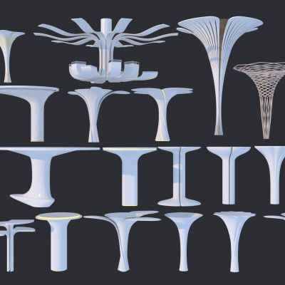 现代异形柱子 装饰柱合集3D模型