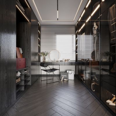 现代衣帽间_梳妆台