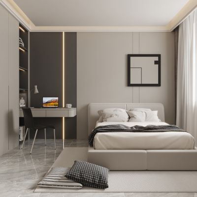 现代简约卧室 - 阿翔视觉表现3D模型