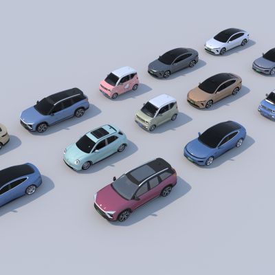 现代电动汽车合集3D模型 