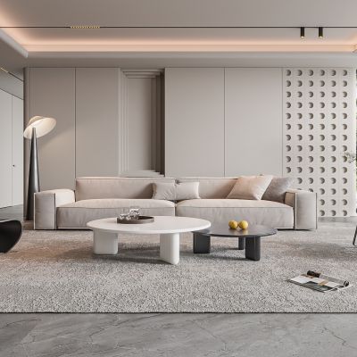 现代客厅 无主灯客厅 沙发组合 茶几组合 饰品摆件