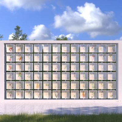 现代植物标本科普互动景墙3D模型