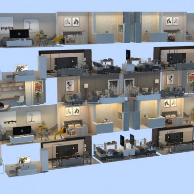 现代住宅室内合集3D模型