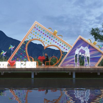 现代网红稻田雕塑小品3D模型