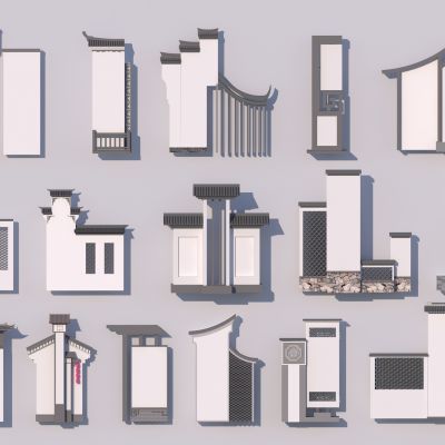 中式乡村标识3D模型